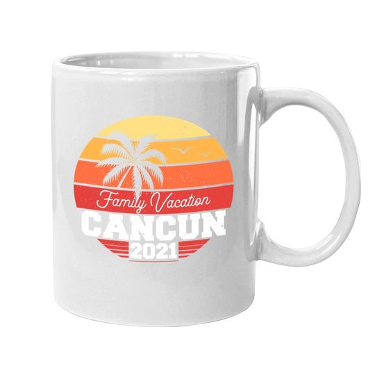 Cancun Family Vacation 2021 Trip Retro Group Matching Coffee Mug