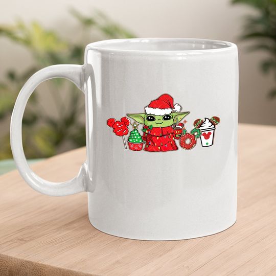 Baby Yoda Snacks Disney Christmas Coffee Mug