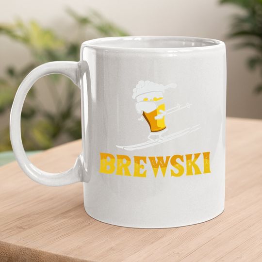 Brewski Skiing Beer Coffee.  mug