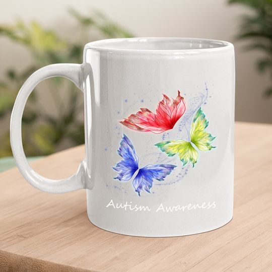 Autism Awareness Butterflies Without Puzzle Pieces Colorful Coffee.  mug
