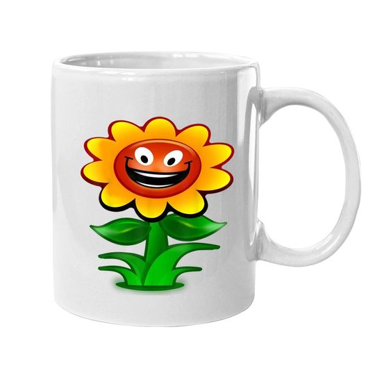 Happy Sunflower Cartoon Coffee.  mug