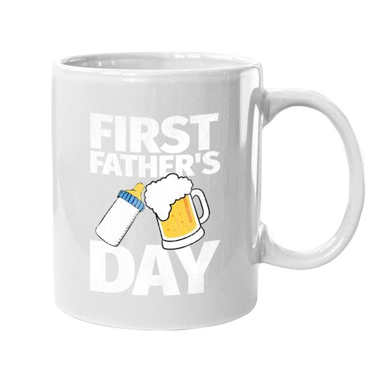 First Father's Day Gift Beer Baby Bottle Dad Daddy Funny Coffee.  mug