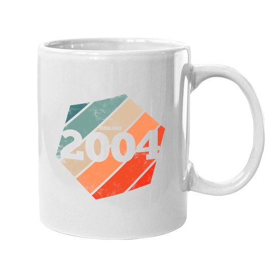 Established 2004 Vintage 17th Birthday Gift Retro Est 2004 Coffee.  mug
