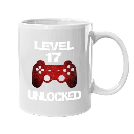 Level 17 Unlocked Boys 17th Birthday 17 Year Old Gamer Coffee.  mug