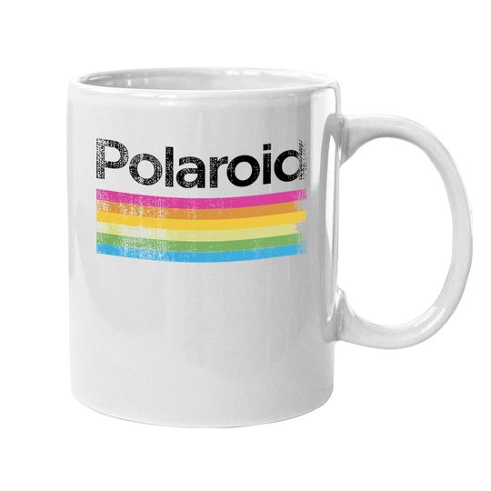 Classic Polaroid Logo Vintage Style Rainbow Coffee.  mug