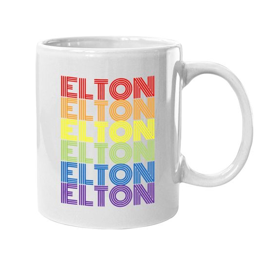 Retro Style Elton Rainbow Coffee.  mug