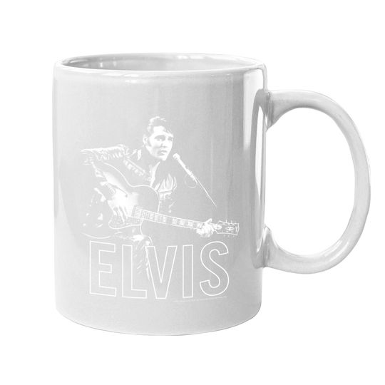 Elvis Presley The King Rock Guitar In Hand Adult Coffee.  mug
