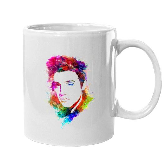 Elvis Presley Watercolor King Short Sleeve Coffee.  mug