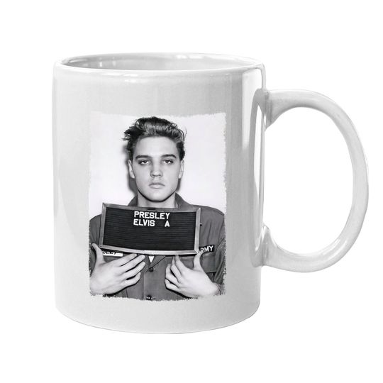 Elvis Presley Army Mug Shot Coffee.  mug