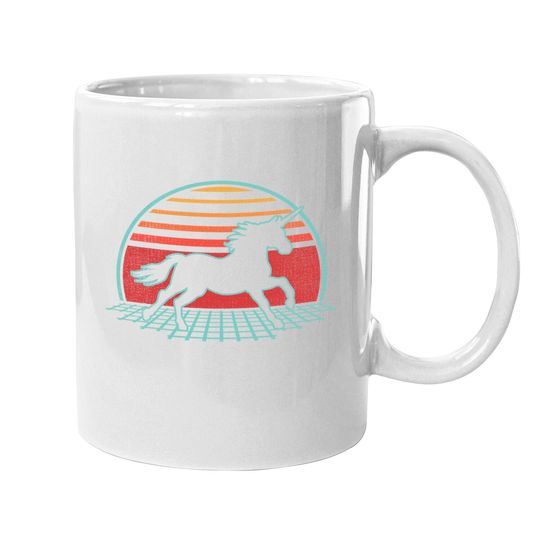Unicorn Retro Vintage 80s Style Horse Lover Gift Coffee.  mug