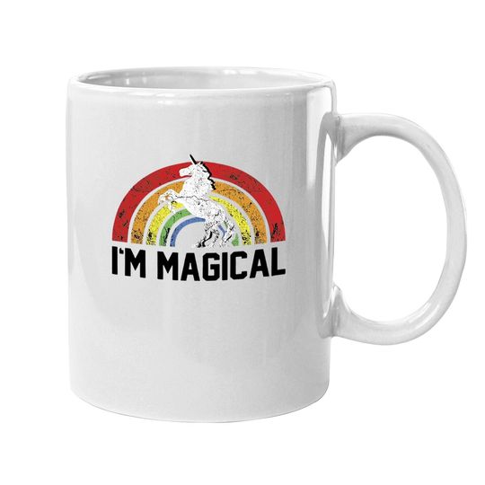 I'm Magical Rainbow Unicorn Tri Blend Coffee.  mug Heather Grey