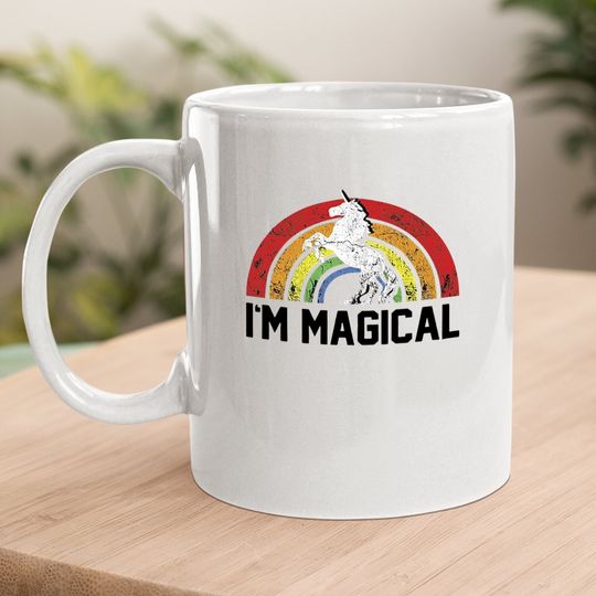 I'm Magical Rainbow Unicorn Tri Blend Coffee.  mug Heather Grey