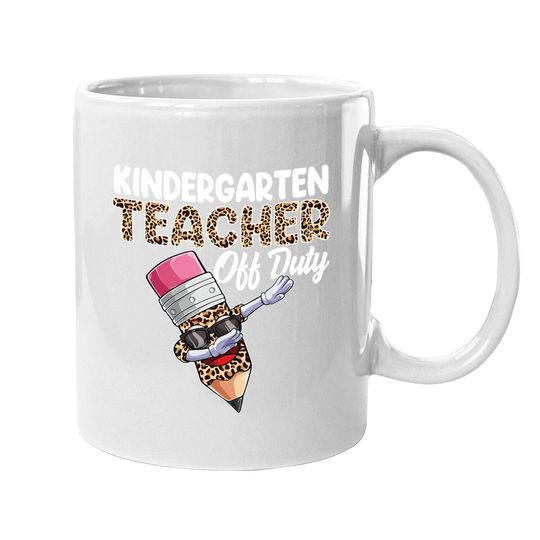 Kindergarten Teacher Off Duty Leopard Print Coffee.  mug