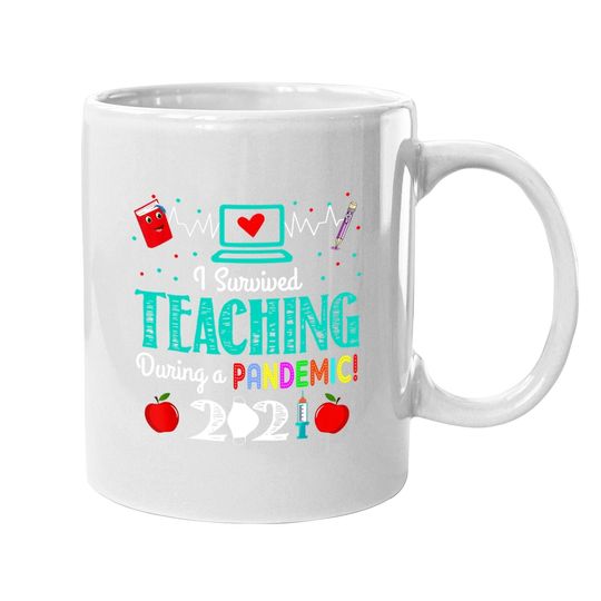 I Survived Teaching During Pandemic Coffee.  mug, Last Day Of School Coffee.  mug For Teachers, School Apparel, Last Day Of School