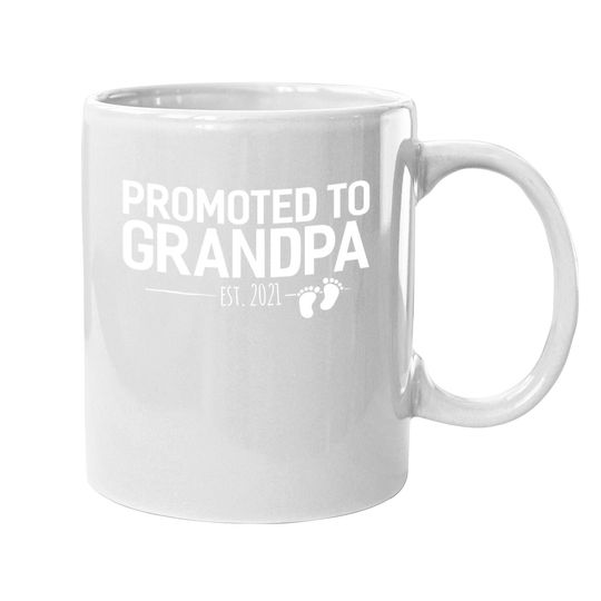 Promoted To Grandpa 2021, Baby Reveal Granddad Gift Coffee.  mug