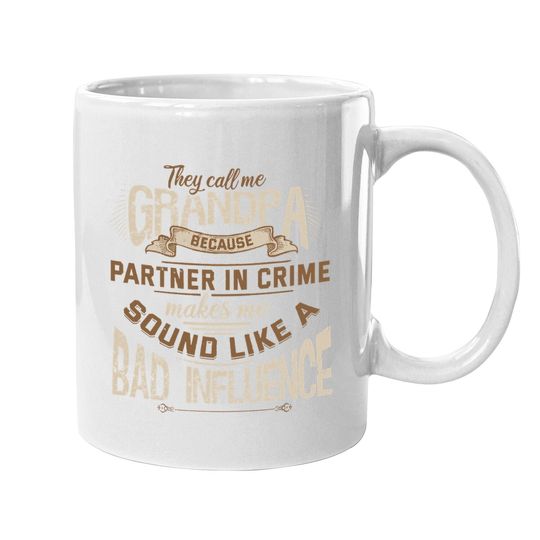 Funny Grandpa, Partner In Crime Phrase, Granddad Humor Coffee.  mug