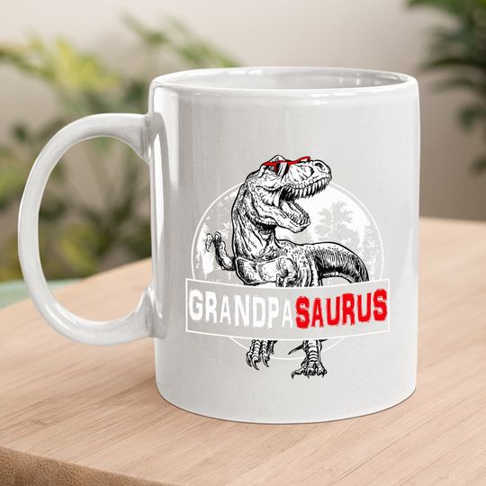 Father's Day Grandpasaurus T Rex Dinosaur Grandpa Saurus Coffee.  mug