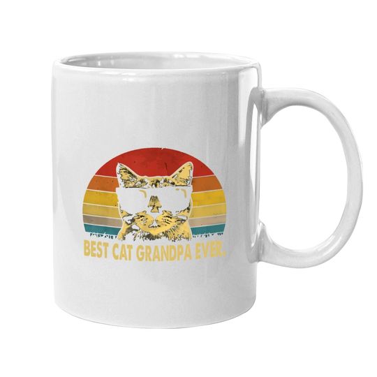 Best Cat Grandpa Ever Vintage T Coffee. mug Father's Day Mug Coffee. mug