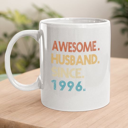 25th Wedding Anniversary Gift - Awesome Husband Since 1996 Coffee.  mug