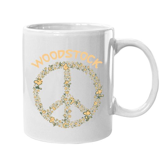 Peanuts Woodstock 50th Anniversary Peace Sign Coffee.  mug