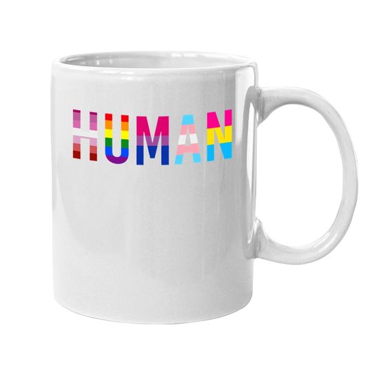 Human Lgbt Flag Gay Pride Month Transgender Rainbow Lesbian Coffee.  mug