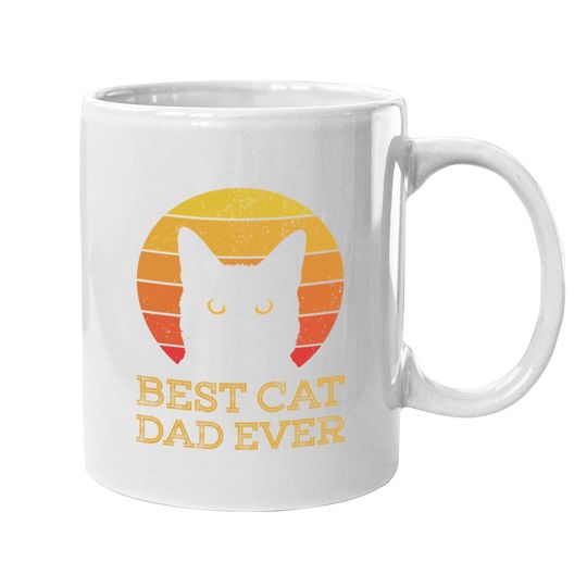 Best Cat Dad Ever Vintage Funny Cat Daddy Fathers Day Coffee  mug