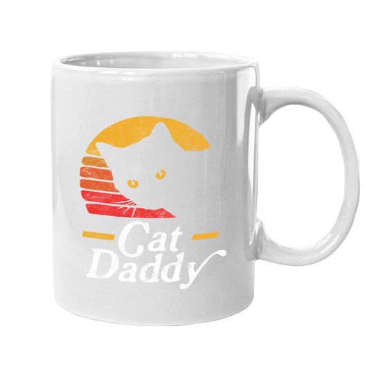 Cat Daddy Vintage Eighties Style Cat Retro Distressed Coffee  mug