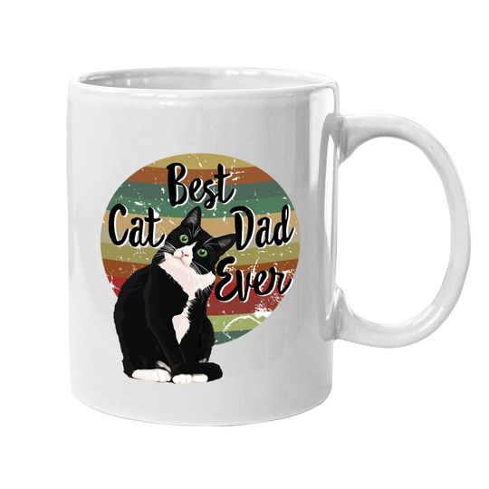 Best Cat Dad Ever Tuxedo Father's Day Gift Funny Retro Coffee  mug Coffee  mug