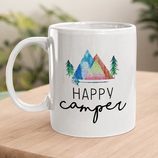 Zjp Casual Happy Camper Coffee  mug Short Sleeve Letter Printed Coffee  mug Tops Pullover Sweatshirt…