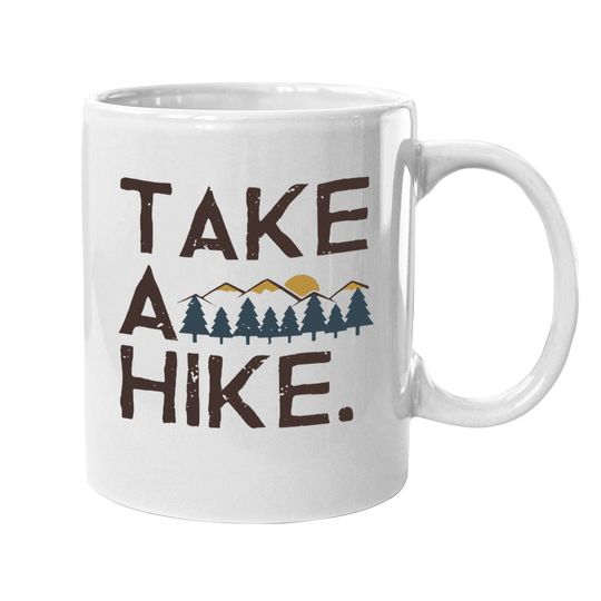 Take A Hike Printed Short Sleeves Coffee Mug Casual Camping Hiking Graphic Mug Tops