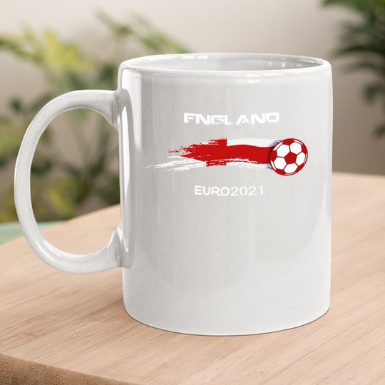 Euro 2021 England Flags Football Soccer Fan Coffee Mug