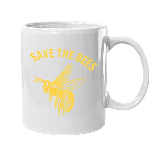 Save The Bees Coffee Mug Vintage Retro Graphic Yellow Casual Mug Tops
