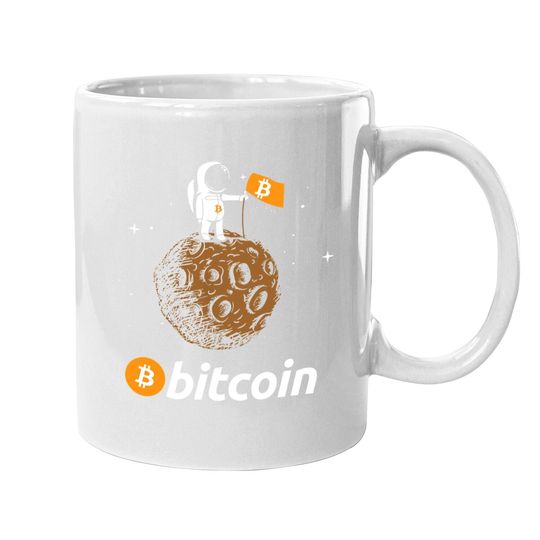 Bitcoin Btc Crypto To The Moon Coffee Mug Featuring Astronaut Coffee Mug