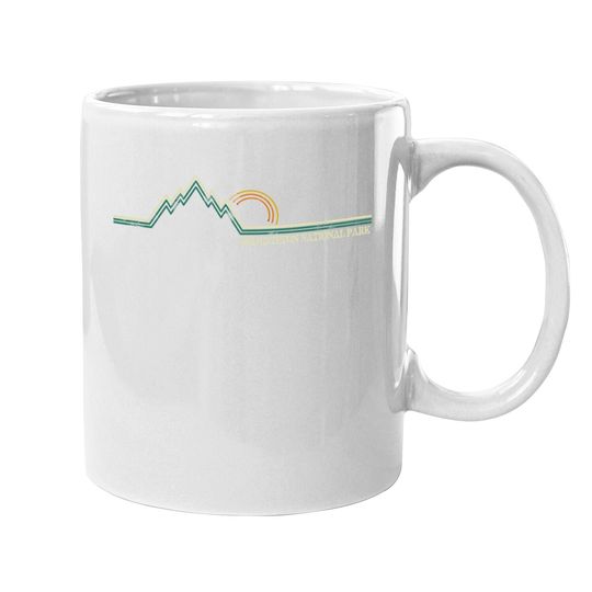 Summer Retro Grand Teton National Park Wyoming Coffee Mug