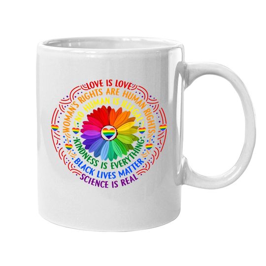 Rainbow Black Lives Matter Science Lgbt Pride Flower Coffee Mug