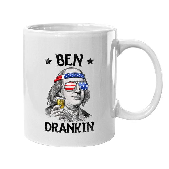 Ben Drankin 4th Of July Benjamin Franklin Usa Flag Coffee Mug
