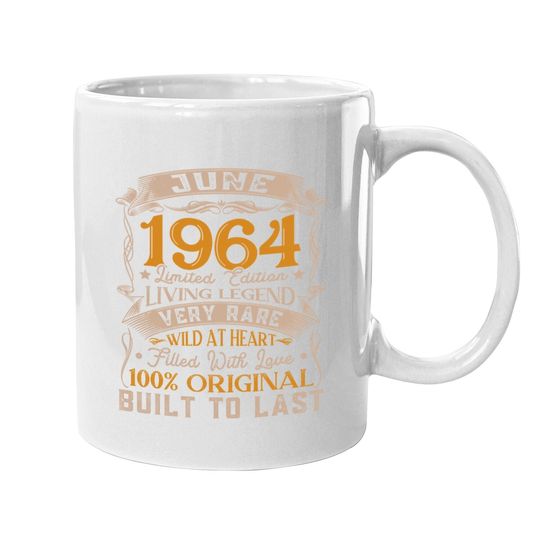 57th Birthday Decorations June 1964 57 Years Old Coffee Mug