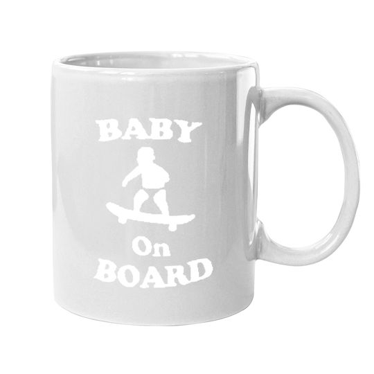 Baby On Board Skateboard Surf Solar Opposites Funny Meme Gag Coffee Mug