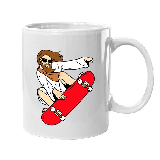 Jesus Riding Skateboard Coffee Mug