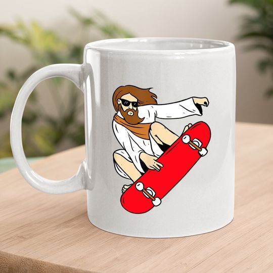 Jesus Riding Skateboard Coffee Mug