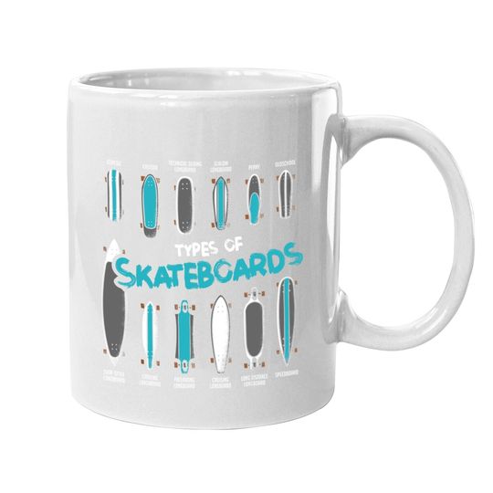 Types Of Skateboards Retro Boy Girl Skateboard Gift Coffee Mug