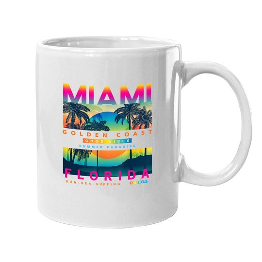 Miami Coffee Mug Colorful Sunrise