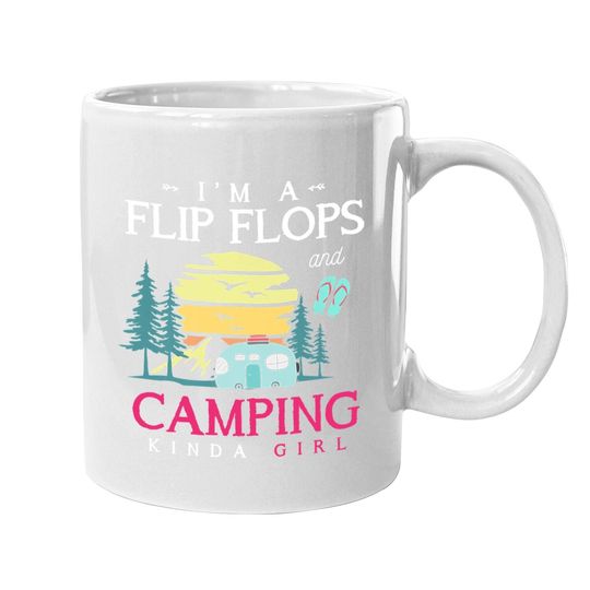 Funny Camper Girls Camp Flip Flops Retro Camping Coffee Mug