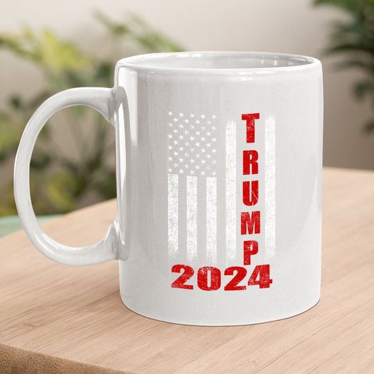 American Flag Design Trump 2024 Coffee Mug