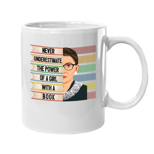 Feminist Ruth Bader Ginsburg Rbg Quote Girl With Book Coffee Mug