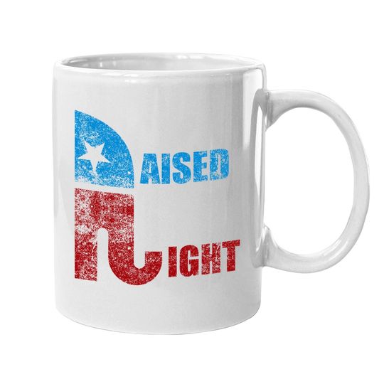 Vintage Raised Right Republican Elephant Pro Trump 2020 Coffee Mug