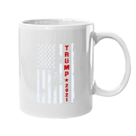 Trump 2021 American Flag Vintage Coffee Mug