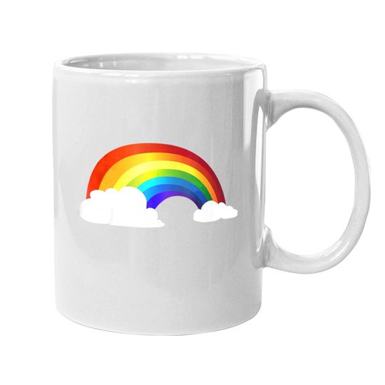 Rainbow Coffee Mug - Shiny Rainbow In The Clouds