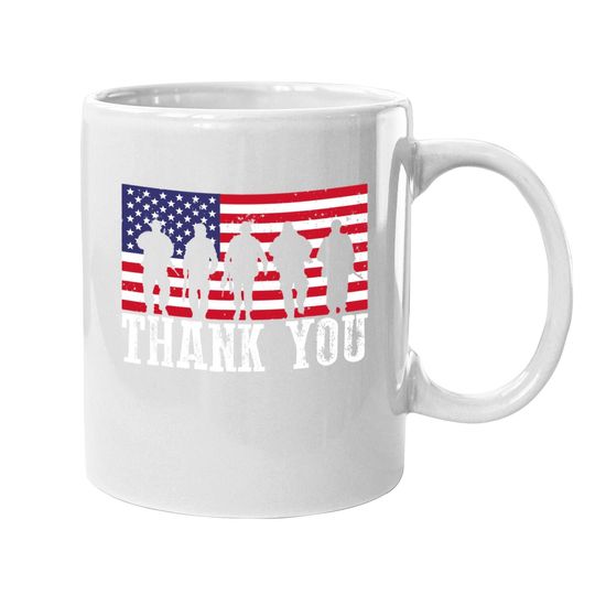 Veterans Day American Flag Thank You Coffee Mug