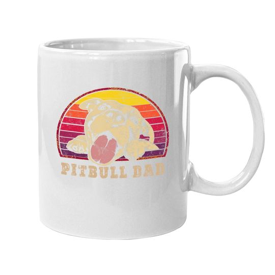 Pitbull Dad Vintage Smiling Coffee Mug